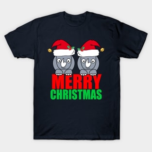 Merry Christmas Rhinos T-Shirt